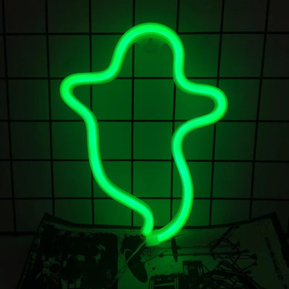 Halloween Neon Lights USB or Battery Indoor Decor ghost-green by HitMyNeed