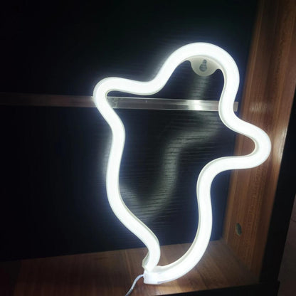 Halloween Neon Lights USB or Battery Indoor Decor ghost-white by HitMyNeed