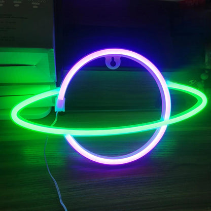 Halloween Neon Lights USB or Battery Indoor Decor planet-purple-green by HitMyNeed