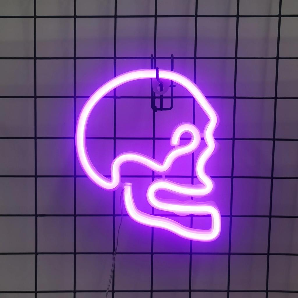 Halloween Neon Lights USB or Battery Indoor Decor skull-purple by HitMyNeed