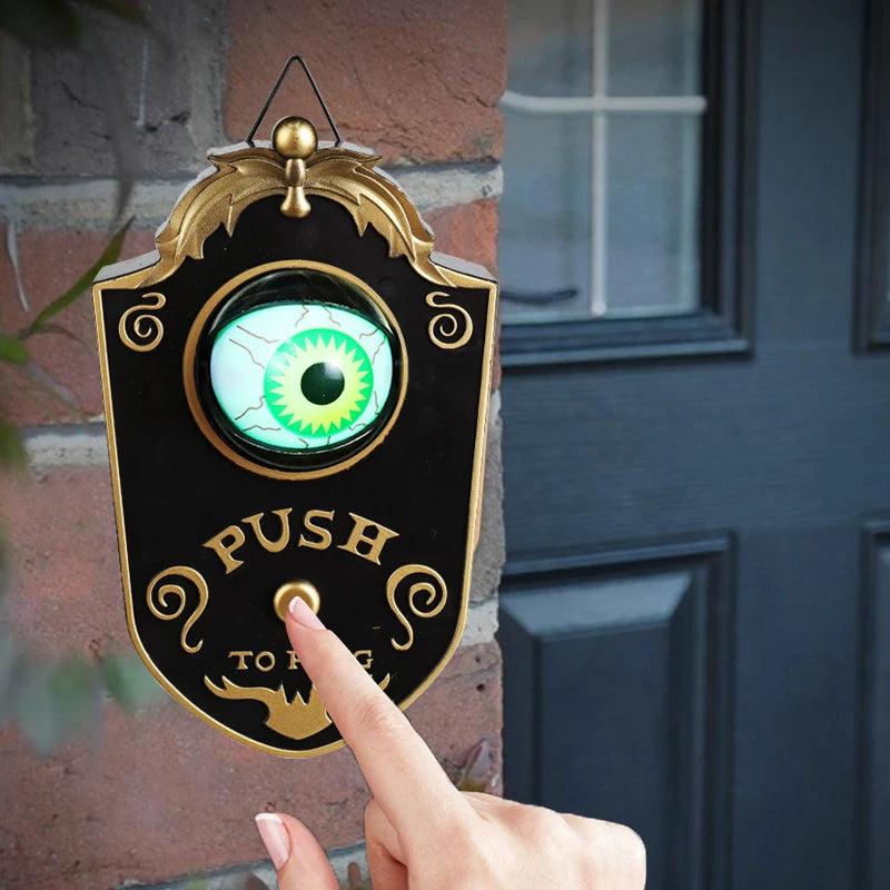 Halloween One-Eyed Glowing Doorbell Decoration black by HitMyNeed