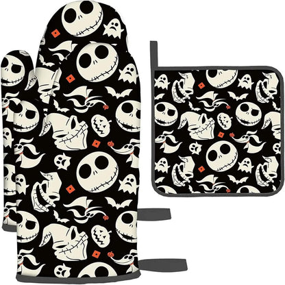 Halloween Oven Mitts and Pot Holder Set by HitMyNeed