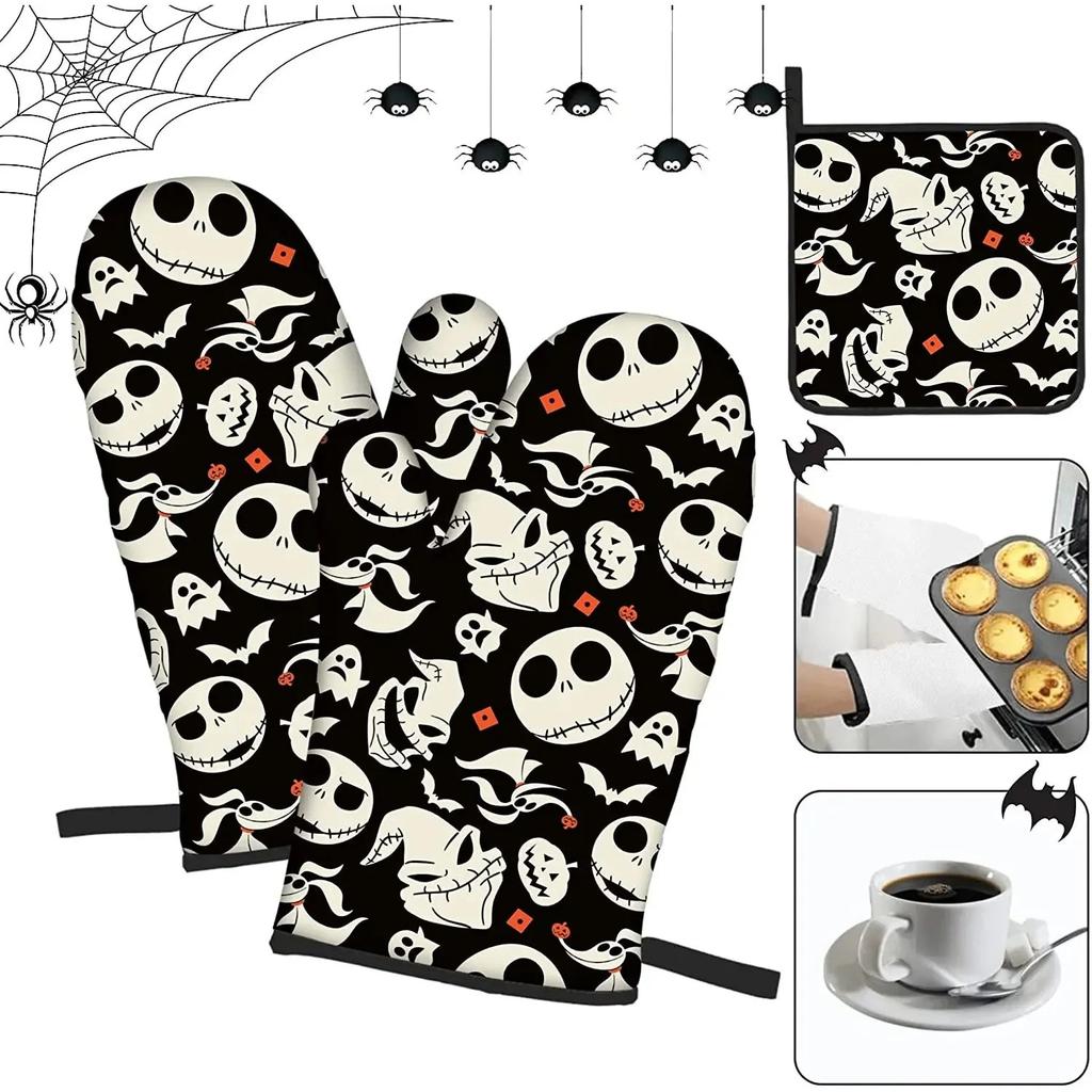 Halloween Oven Mitts and Pot Holder Set by HitMyNeed
