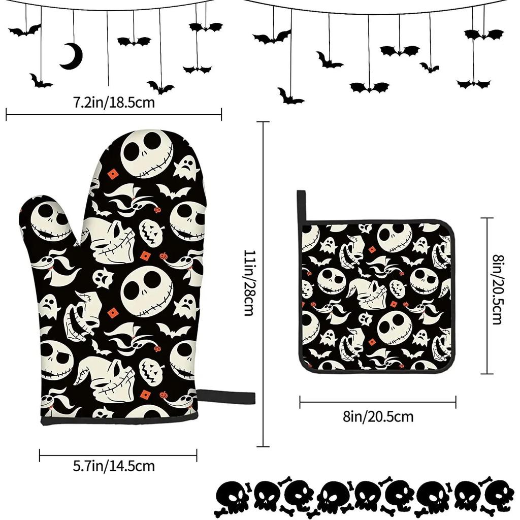Halloween Oven Mitts and Pot Holder Set by HitMyNeed