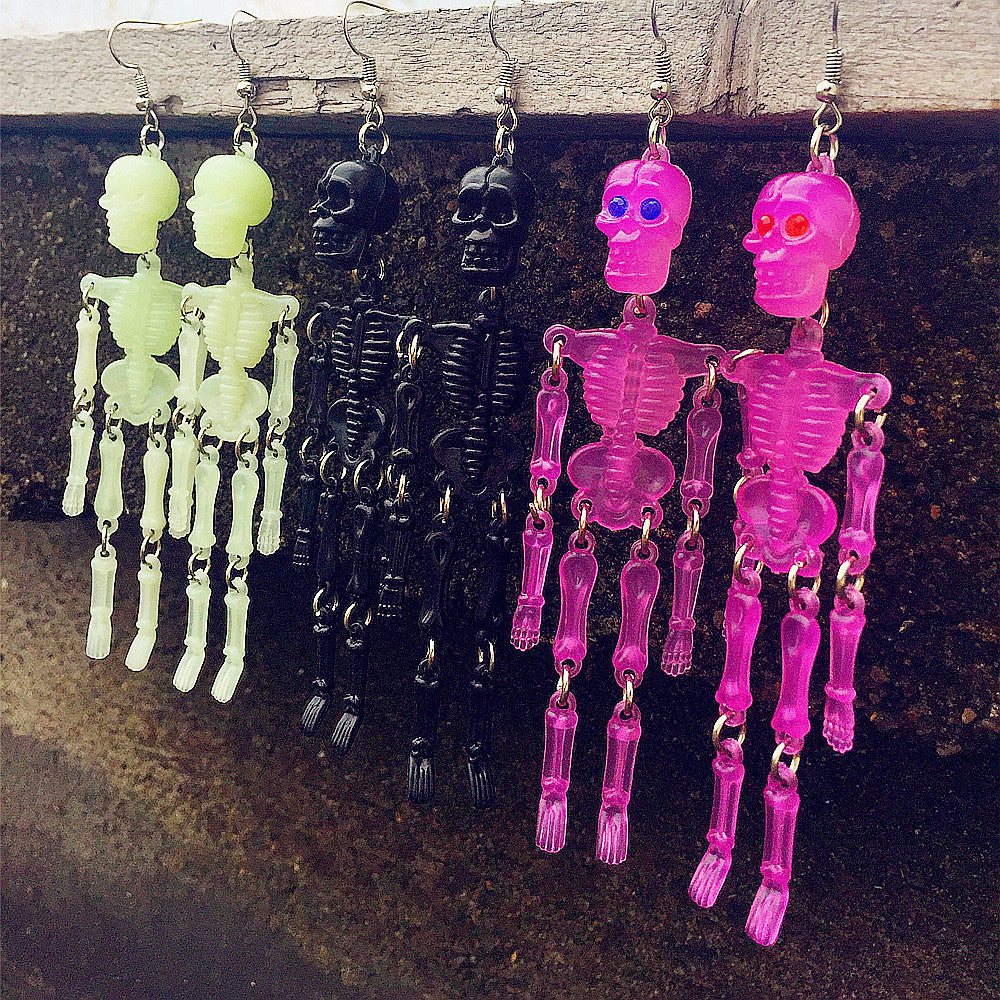 Halloween Skeleton Drop Earrings for Costumes by HitMyNeed
