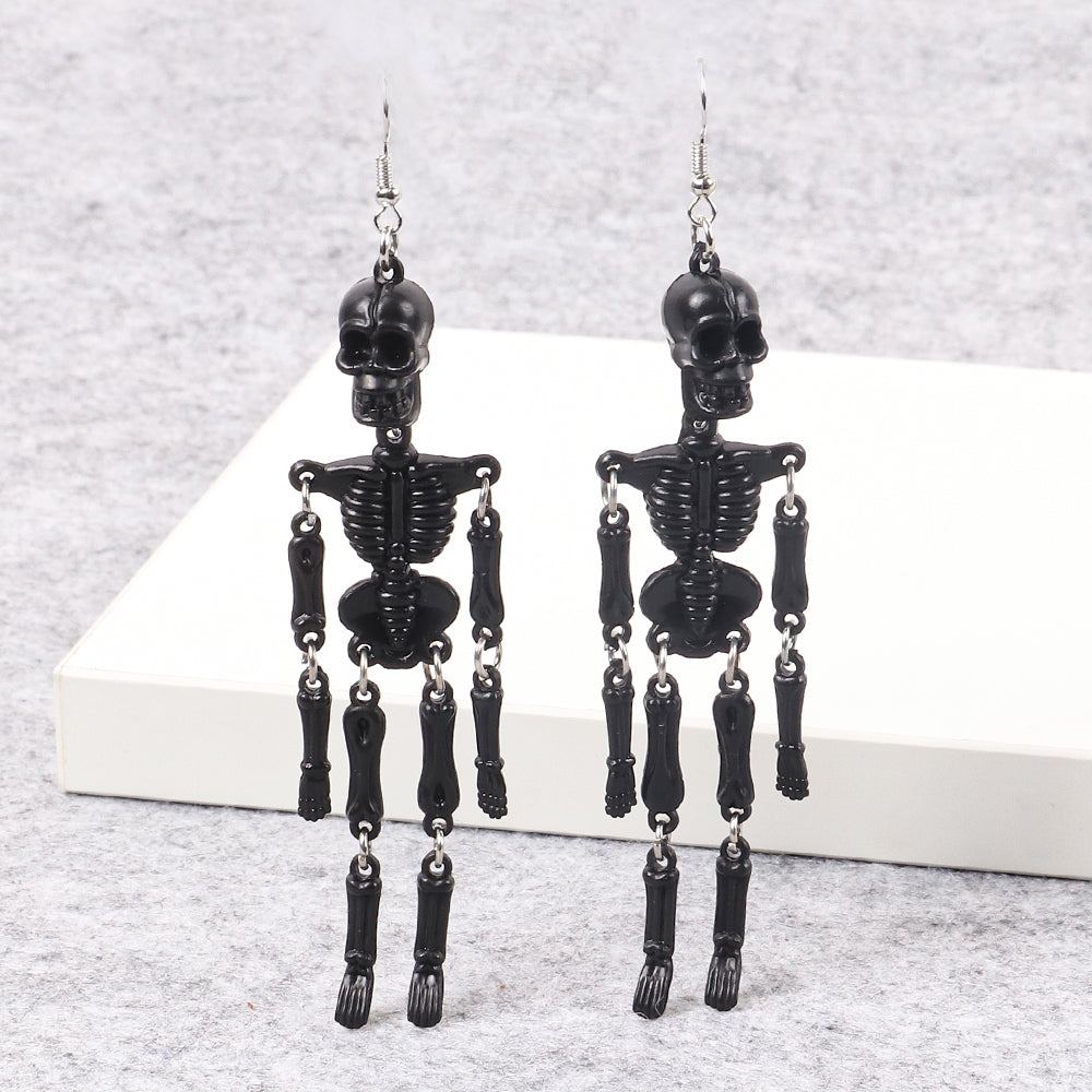 Halloween Skeleton Drop Earrings for Costumes black by HitMyNeed