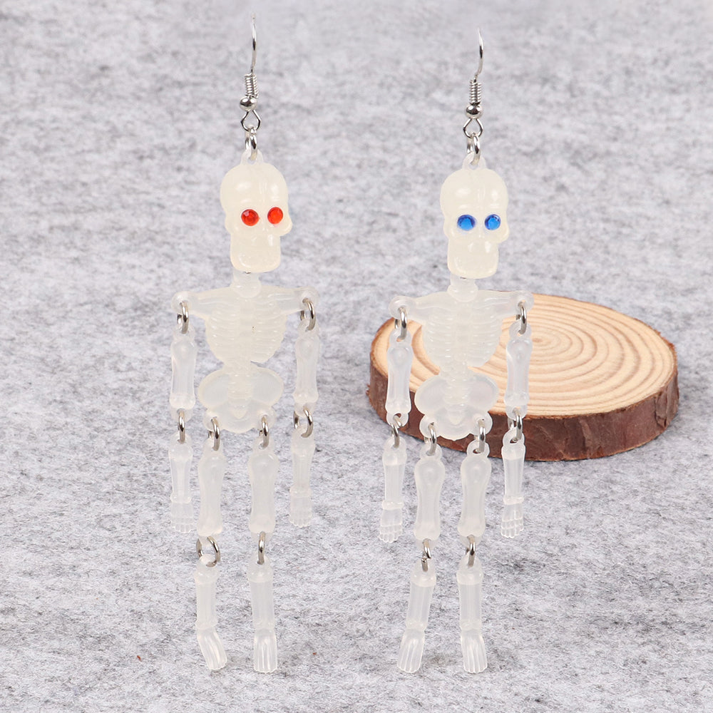 Halloween Skeleton Drop Earrings for Costumes color-changing by HitMyNeed