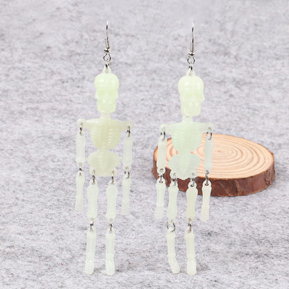 Halloween Skeleton Drop Earrings for Costumes luminous by HitMyNeed
