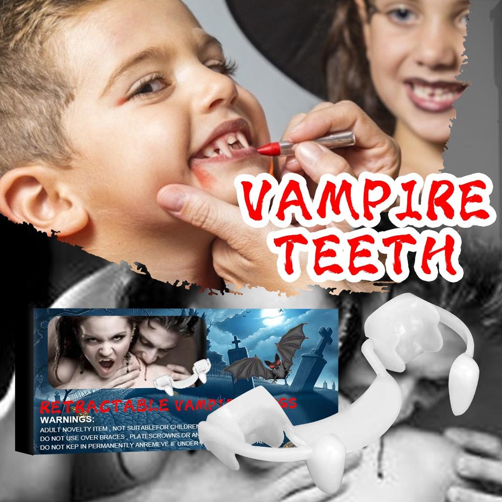 Halloween Vampire Dentures with Soft Silicone Fangs by HitMyNeed