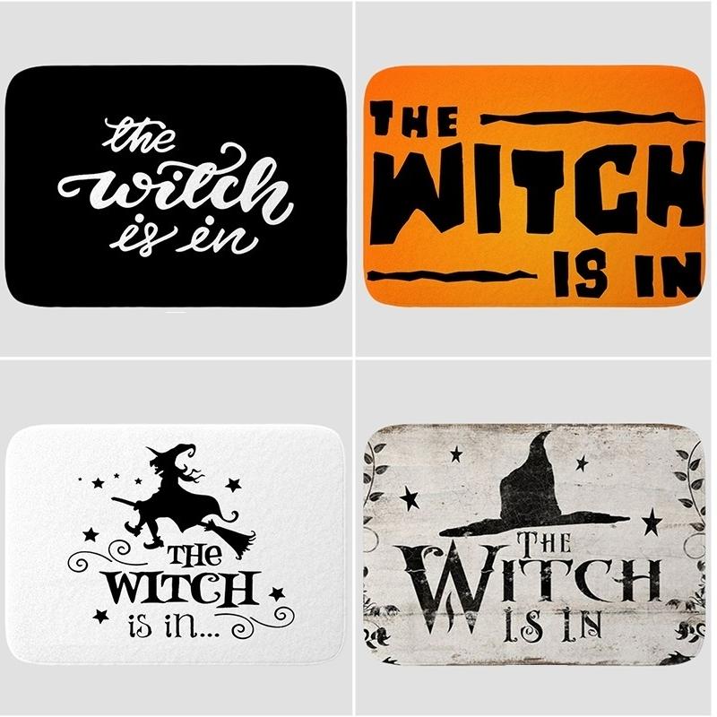 Halloween Witch Doormat - "The Witch Is In" Entry Mat by HitMyNeed