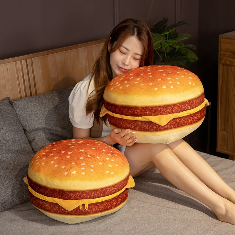Hamburger Plush Cushion and Foldable Seat 40cm by HitMyNeed
