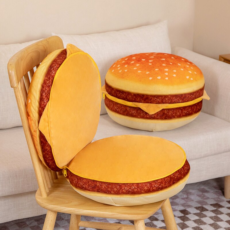 Hamburger Plush Cushion and Foldable Seat 40cm by HitMyNeed