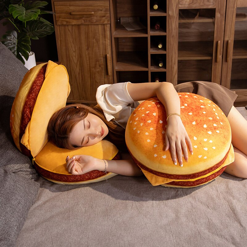 Hamburger Plush Cushion and Foldable Seat 40cm by HitMyNeed