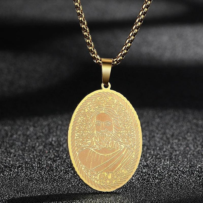 Hamsa Hand of Fatima Stainless Steel Pendant Necklace 17 silver by HitMyNeed