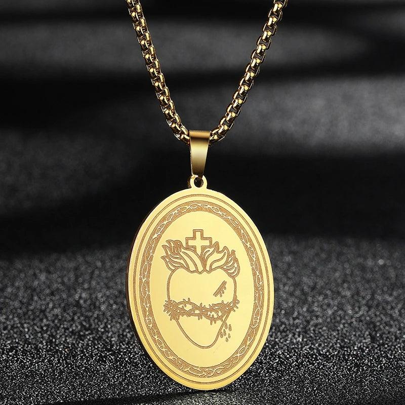 Hamsa Hand of Fatima Stainless Steel Pendant Necklace 22 silver by HitMyNeed