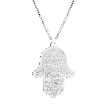 Hamsa Hand of Fatima Stainless Steel Pendant Necklace by HitMyNeed