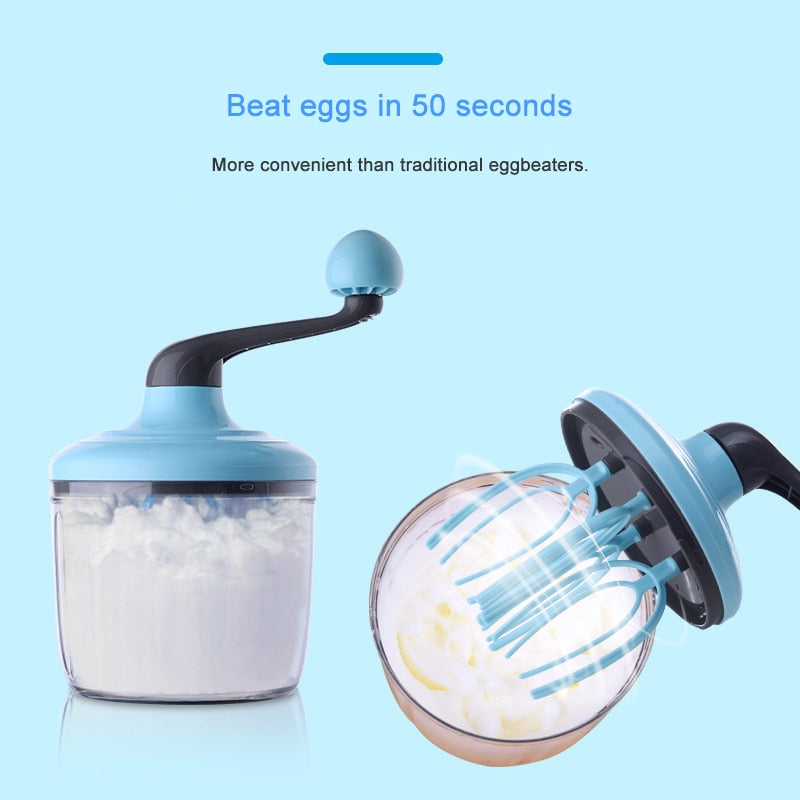 Hand Crank Manual Mixer with Non-Slip Base 1.1L by HitMyNeed