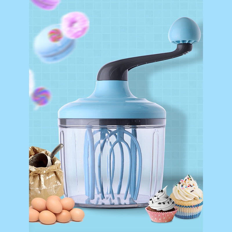 Hand Crank Manual Mixer with Non-Slip Base 1.1L by HitMyNeed