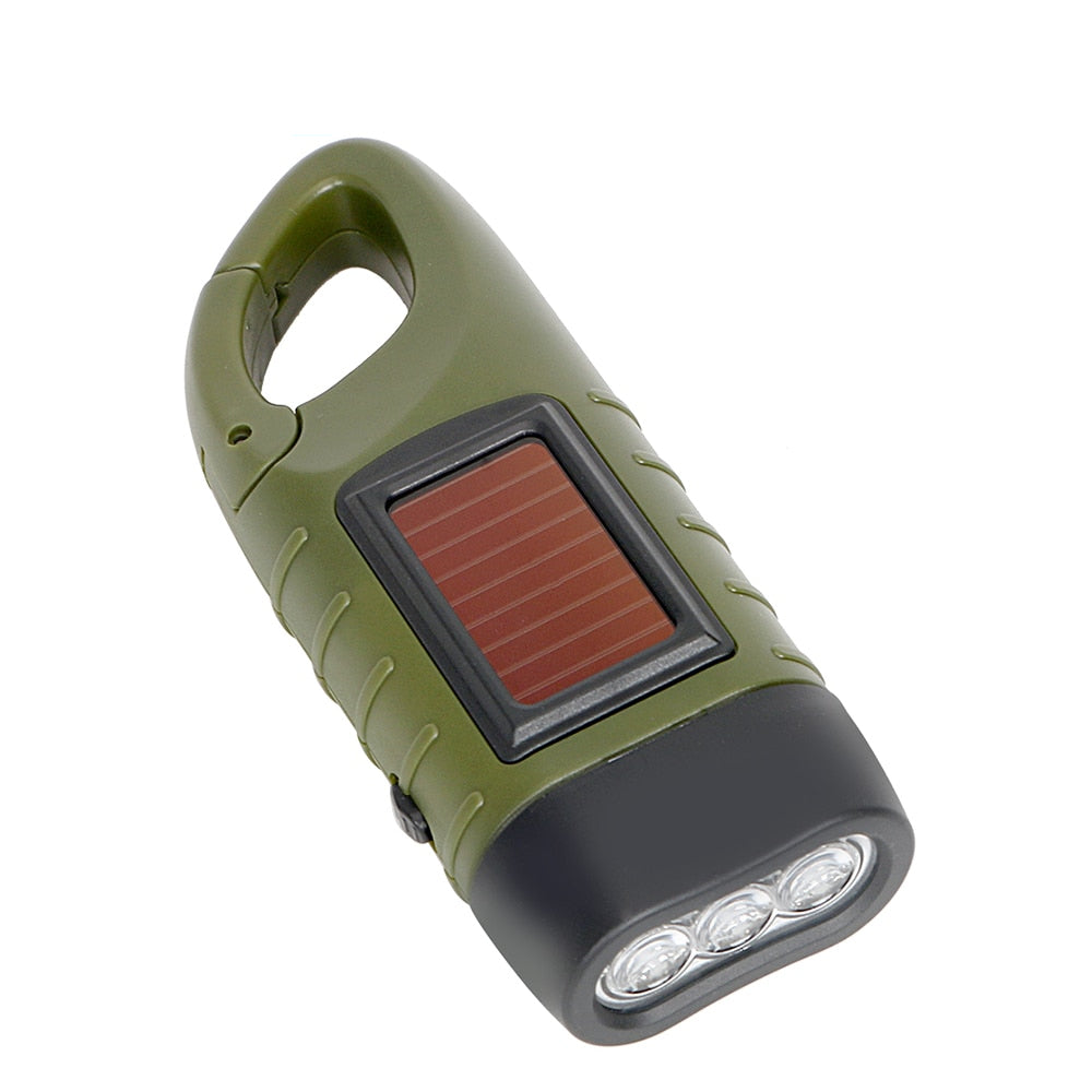 Hand Crank Solar Flashlight for Outdoor Use by HitMyNeed