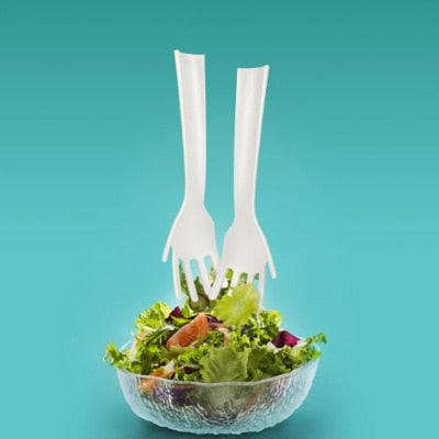 Hand Design Salad Servers - Plastic Tossing Set by HitMyNeed