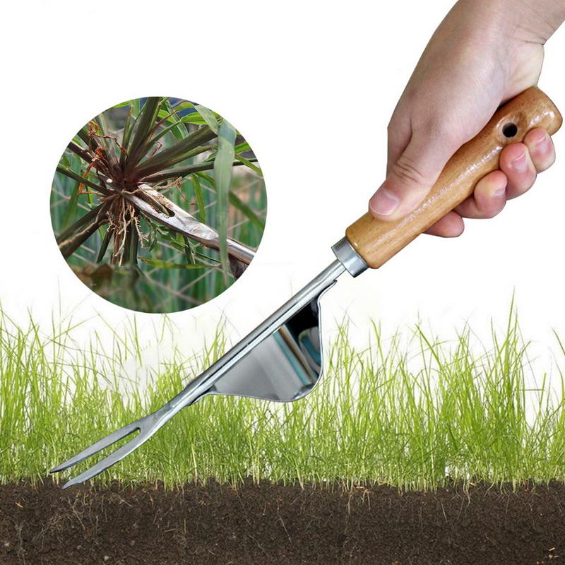 Hand Held Weed Puller with Ergonomic Wooden Handle by HitMyNeed