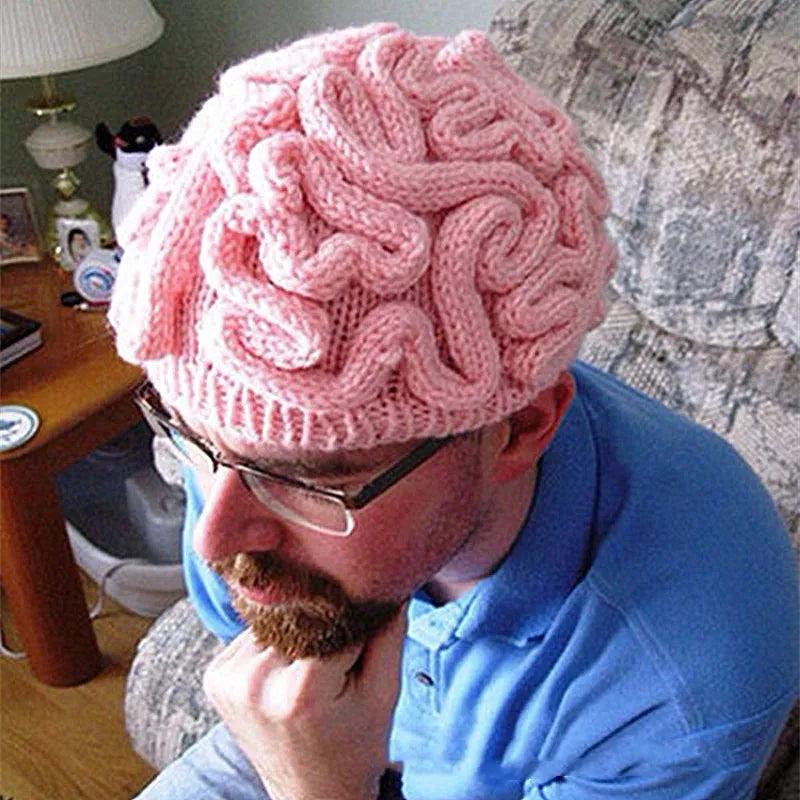 Hand-Knitted Brain Beanie Winter Hat by HitMyNeed