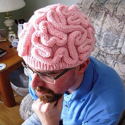 Hand-Knitted Brain Beanie Winter Hat by HitMyNeed