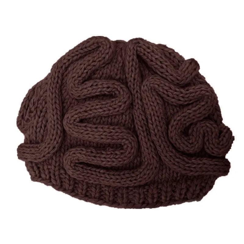 Hand-Knitted Brain Beanie Winter Hat auburn children-3-10-years by HitMyNeed