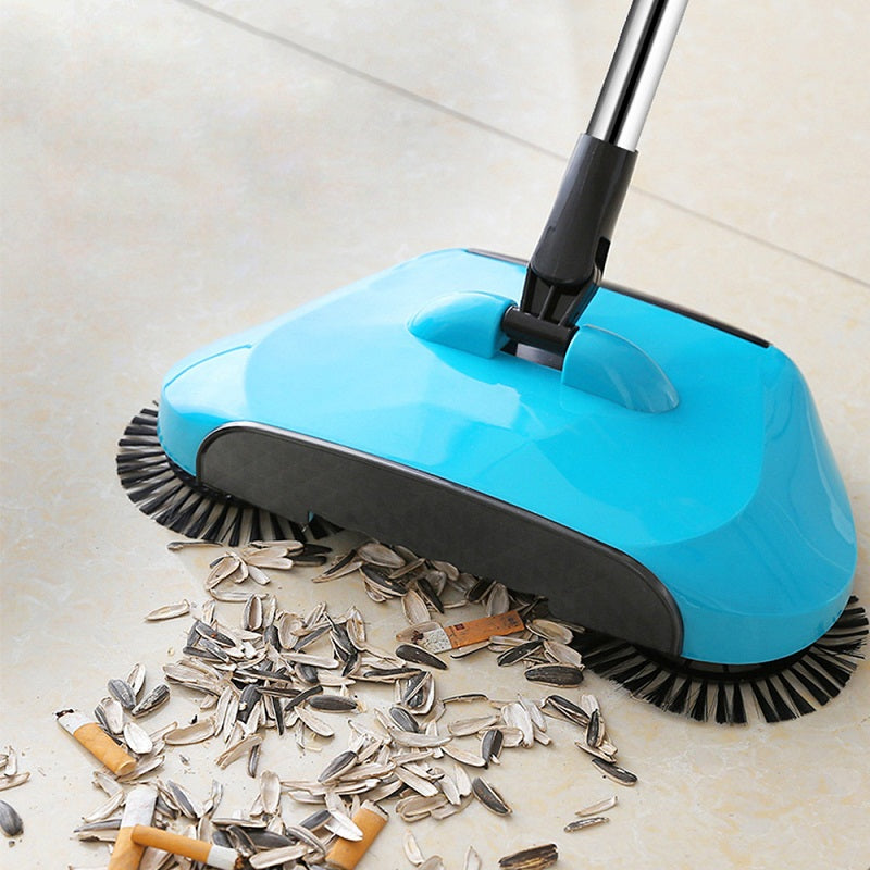 Hand Push Broom Sweeper with Built-In Dustpan by HitMyNeed