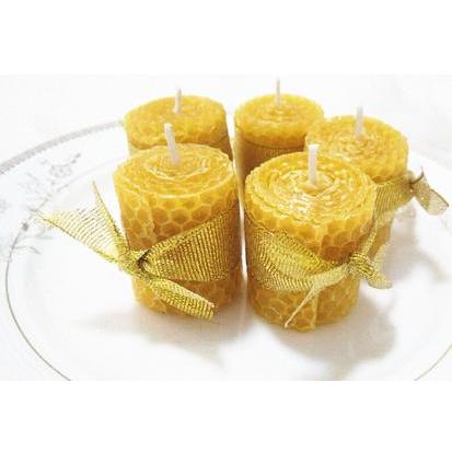 Hand Rolled Natural Beeswax Candles Set of 8 by HitMyNeed