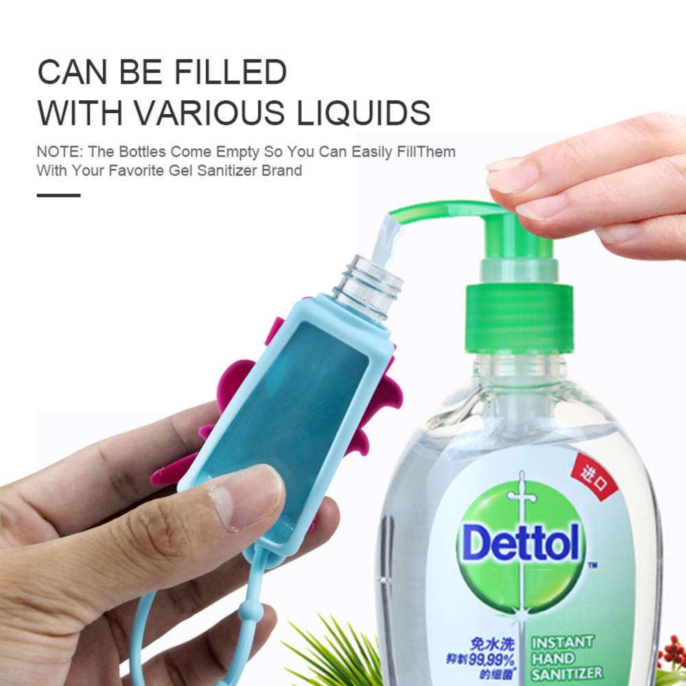 Hand Sanitizer Hanger Set with Refillable Bottles (4pcs) by HitMyNeed