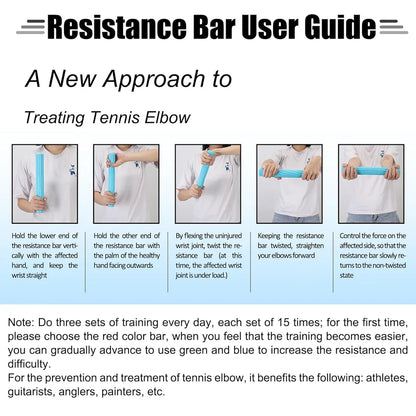 Hand Therapy Flex Bars for Elbow Pain & Grip Strength by HitMyNeed