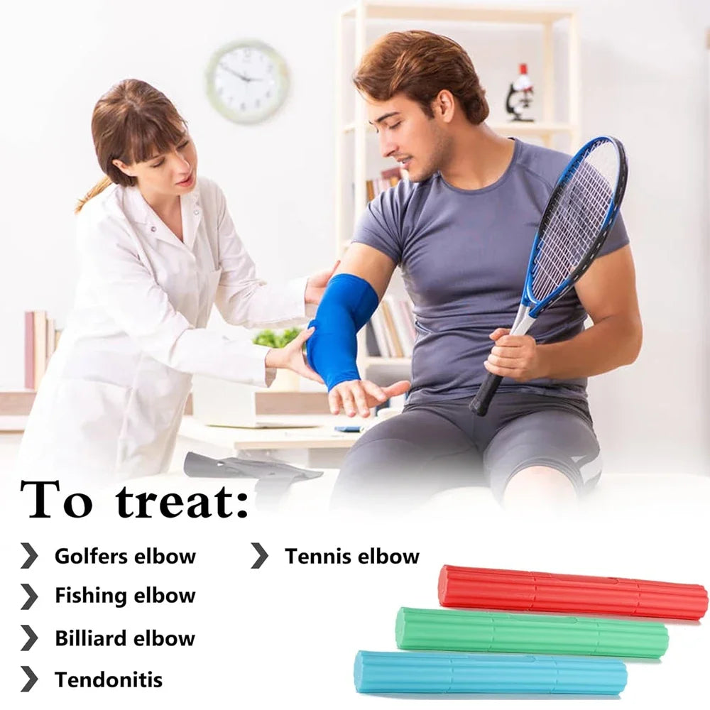 Hand Therapy Flex Bars for Elbow Pain & Grip Strength by HitMyNeed