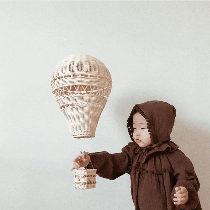 Hand-Woven Rattan Hot Air Balloon Nursery Decor by HitMyNeed