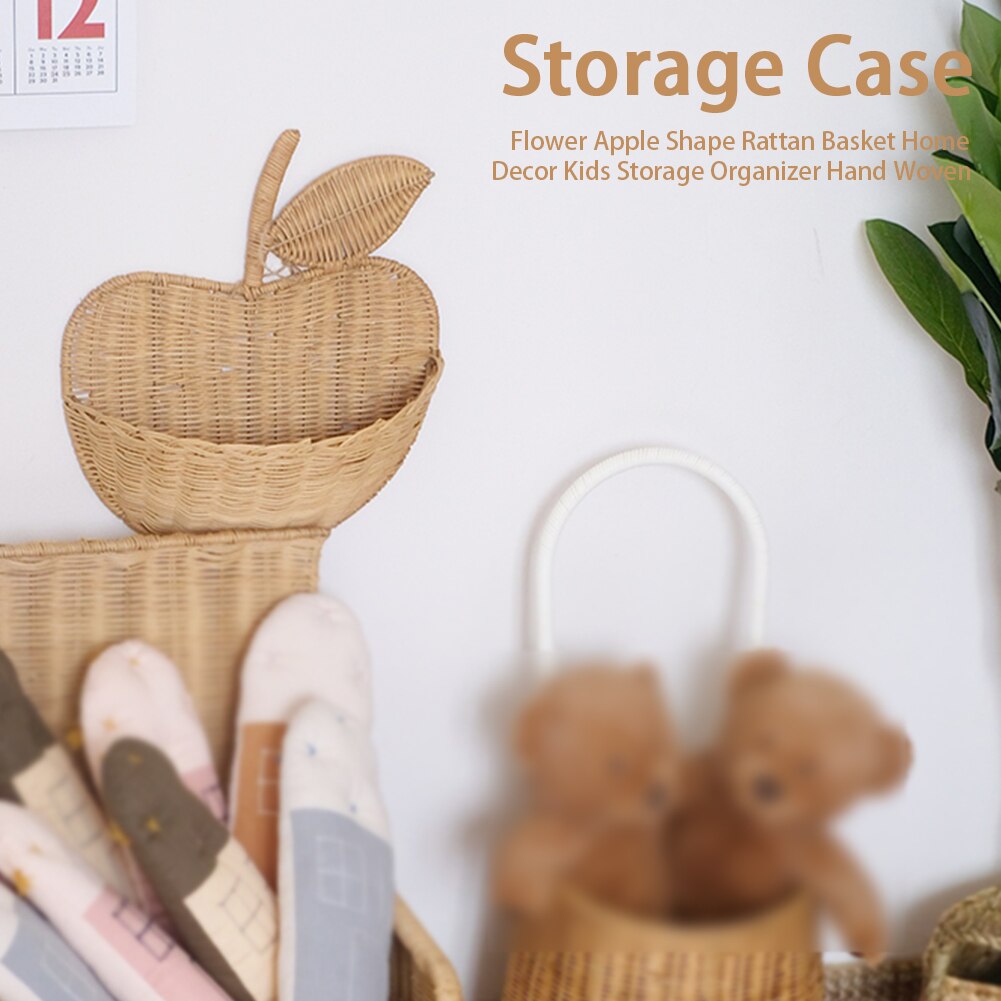 Hand Woven Rattan Wall Basket with Hook by HitMyNeed