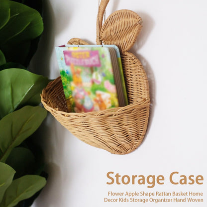 Hand Woven Rattan Wall Basket with Hook by HitMyNeed