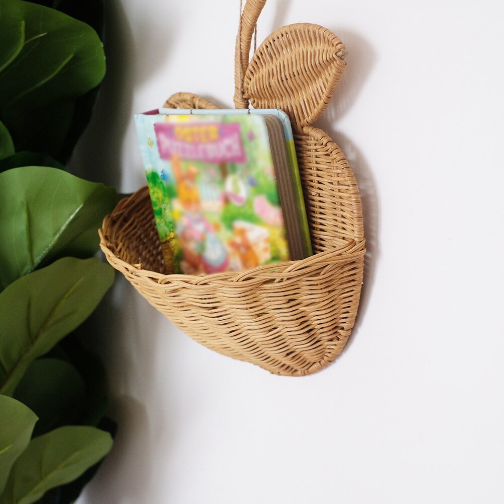 Hand Woven Rattan Wall Basket with Hook by HitMyNeed