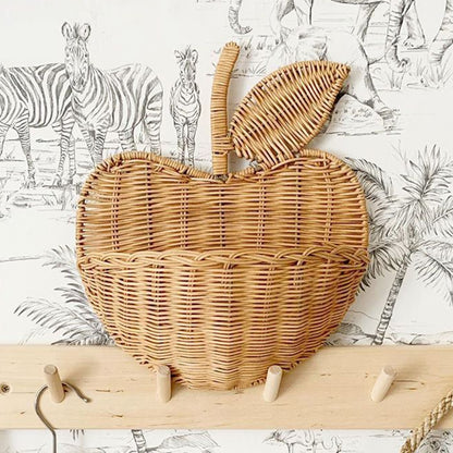 Hand Woven Rattan Wall Basket with Hook by HitMyNeed