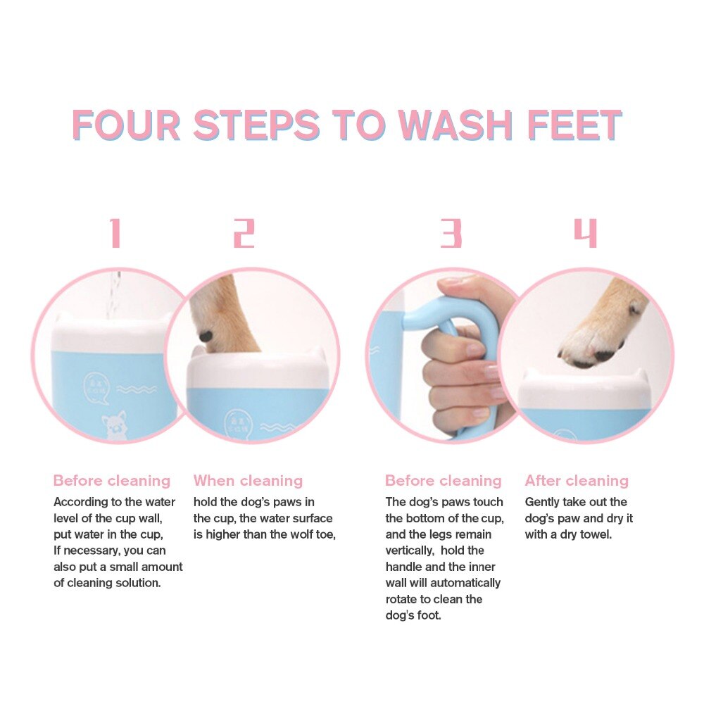 Handheld Pet Paw Washer with Soft Silicone Bristles by HitMyNeed
