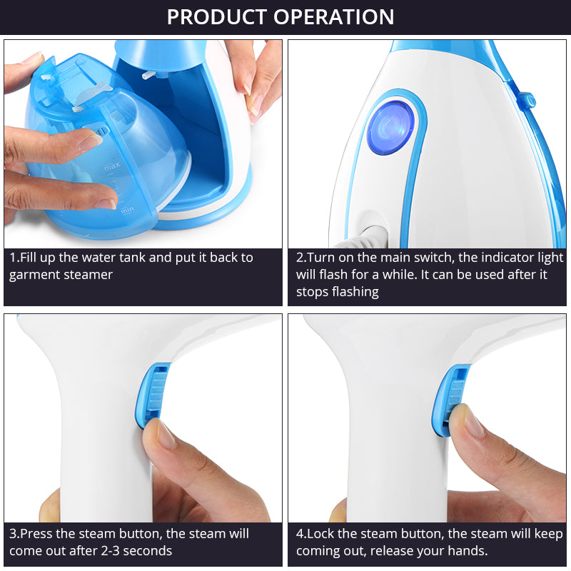 Handheld Steam Iron with 280ml Water Tank 1500W by HitMyNeed