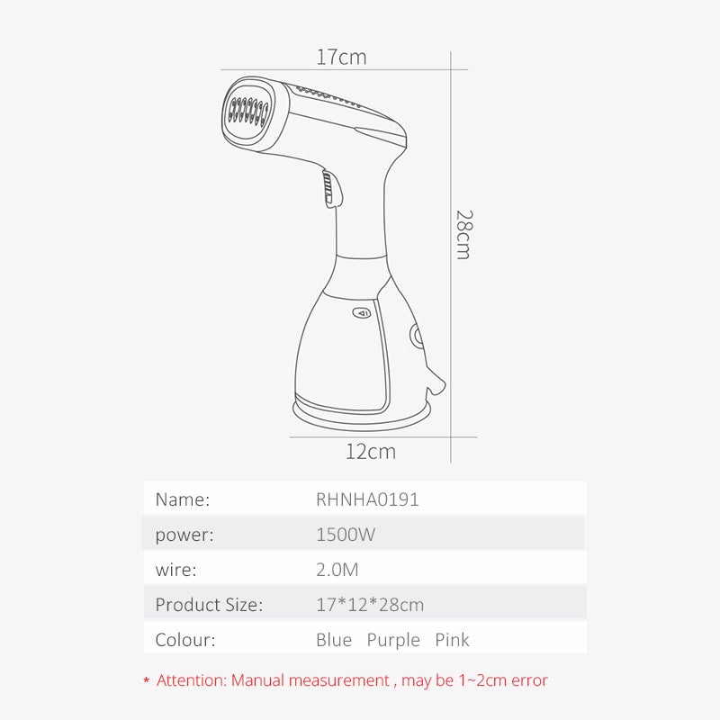 Handheld Steam Iron with 280ml Water Tank 1500W by HitMyNeed