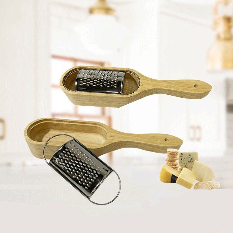 Handheld Wooden Cheese Grater with Collection Handle by HitMyNeed