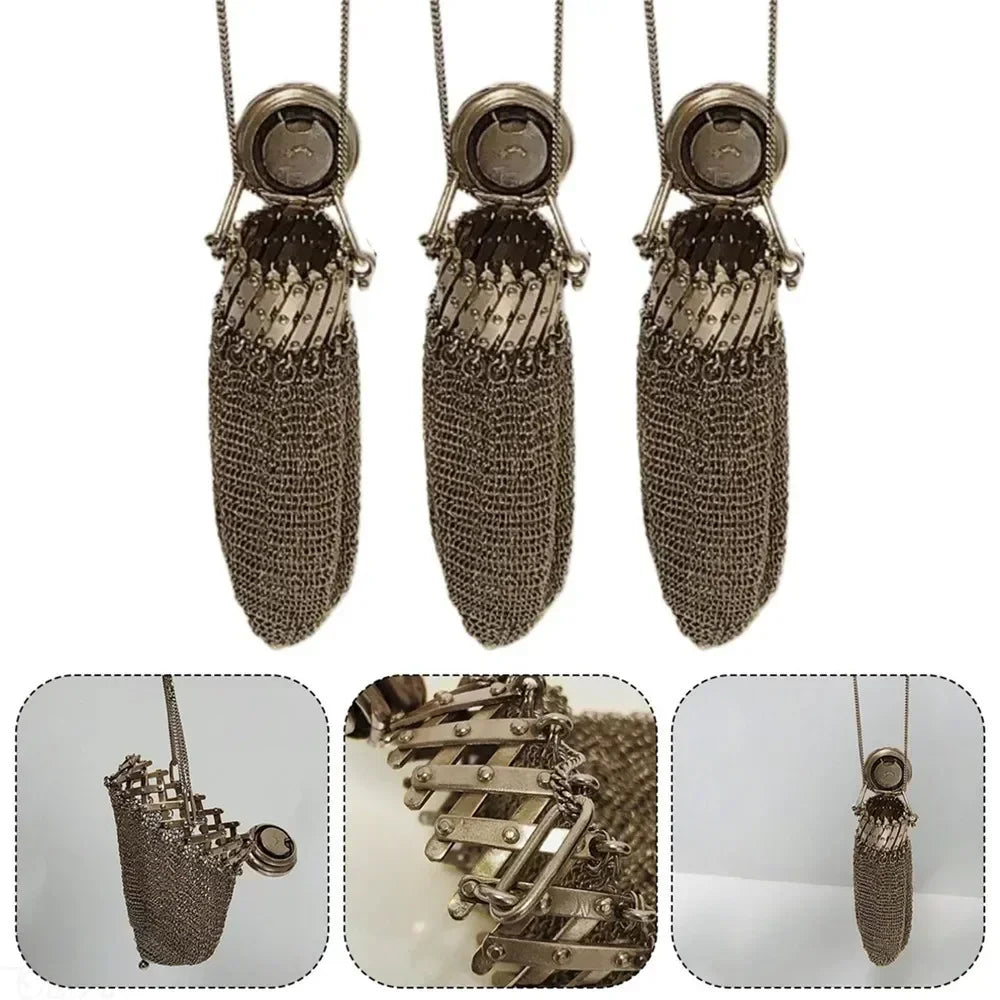 Handmade 1920s Stainless Steel Double Mesh Coin Purse by HitMyNeed