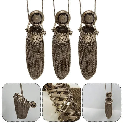 Handmade 1920s Stainless Steel Double Mesh Coin Purse by HitMyNeed