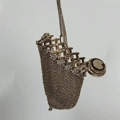 Handmade 1920s Stainless Steel Double Mesh Coin Purse by HitMyNeed