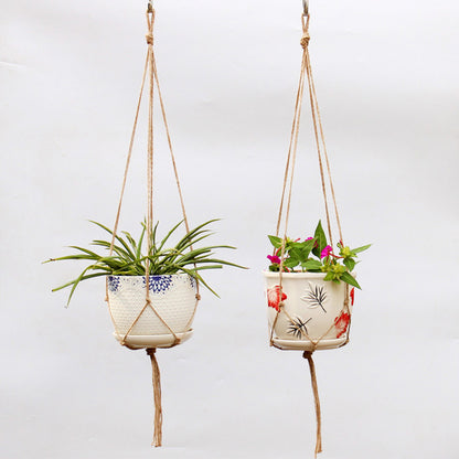 Handmade Braided Hemp Rope Plant Hanger 90cm by HitMyNeed