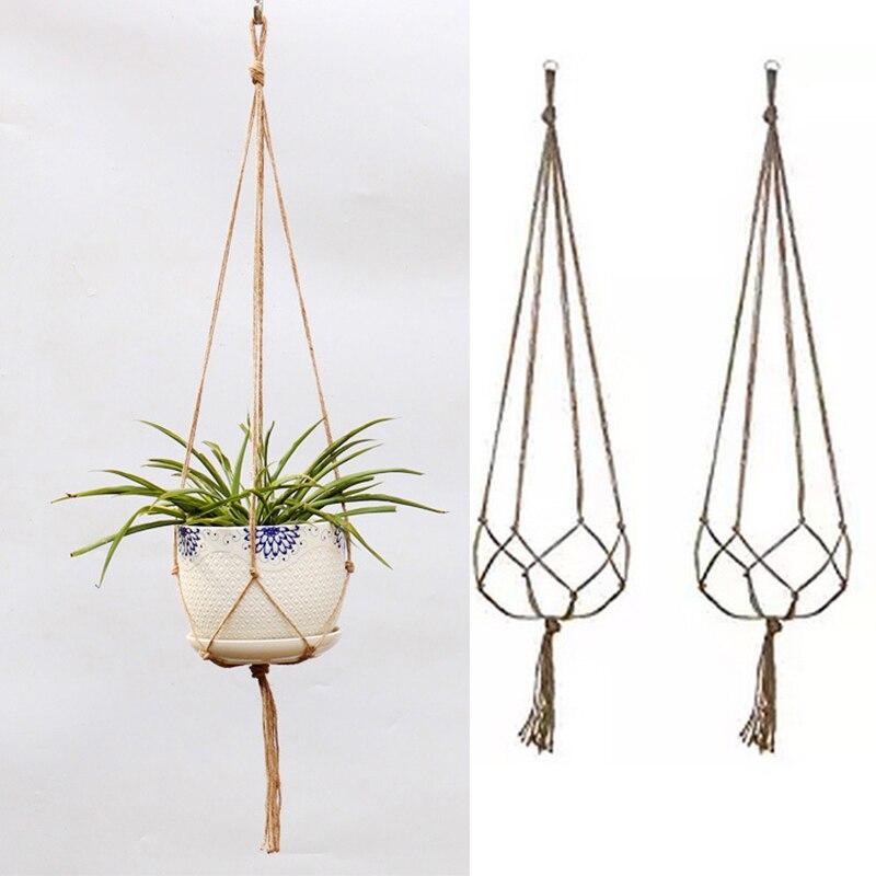 Handmade Braided Hemp Rope Plant Hanger 90cm by HitMyNeed