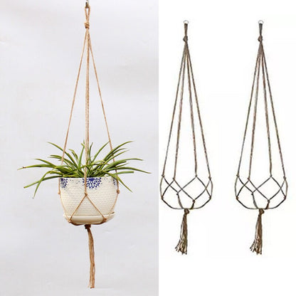 Handmade Braided Hemp Rope Plant Hanger 90cm by HitMyNeed