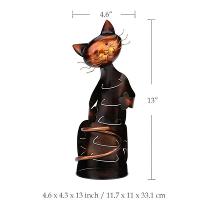 Handmade Cat Shaped Metal Wine Bottle Holder by HitMyNeed