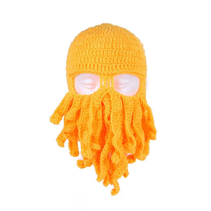 Handmade Cotton Octopus Tentacle Balaclava Hat green by HitMyNeed